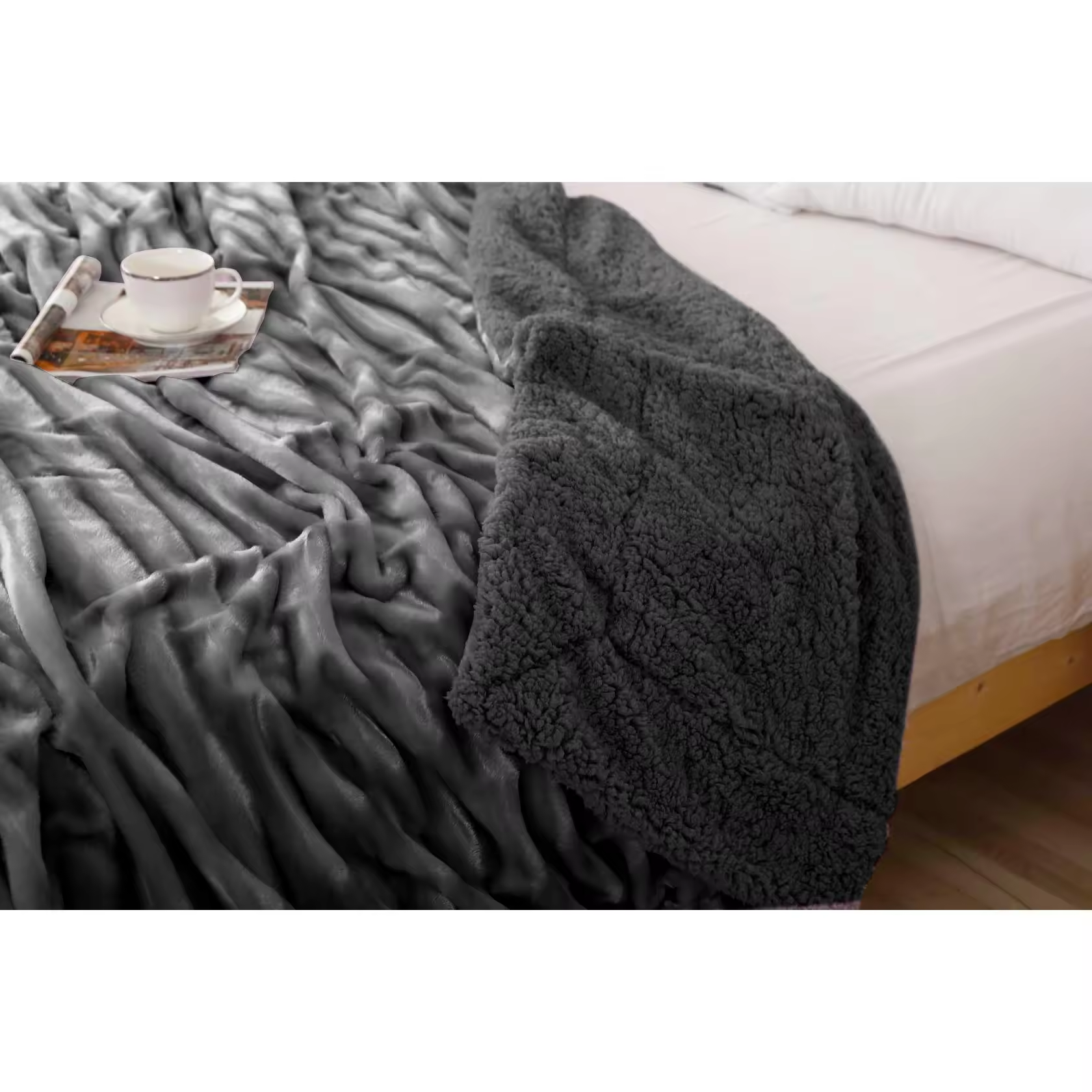 Mantas Sofa/Cama Reversible Sedalina Plaid Franela Moderna, Manta Polar de Sherpa Multiuso con Microfibra Extra Suave y Borreguitos, 3 medidas, 8 colores.