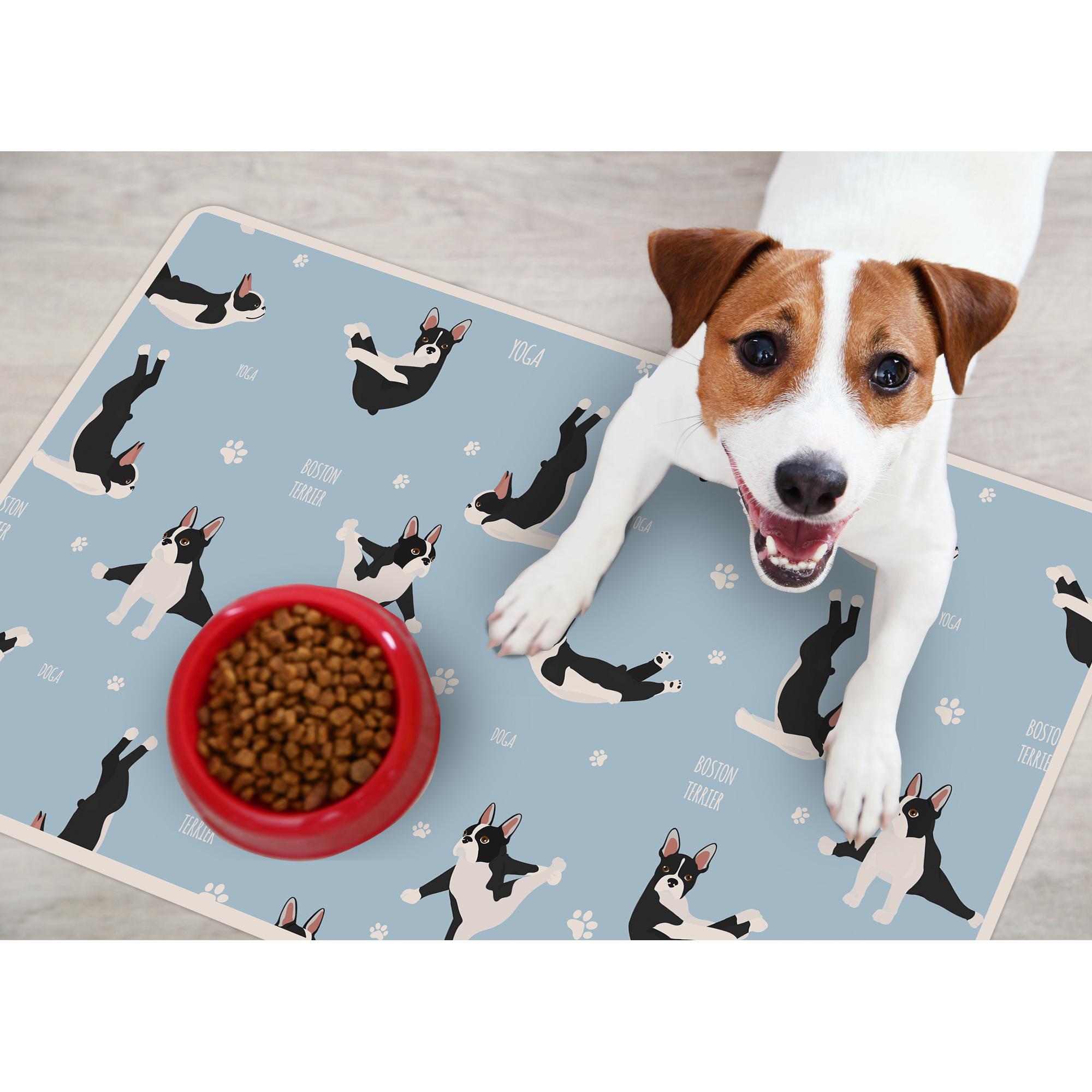 VINILIKO, Alfombra de vinilo mascotas , Boston Terrier Yoga 48x75 cm