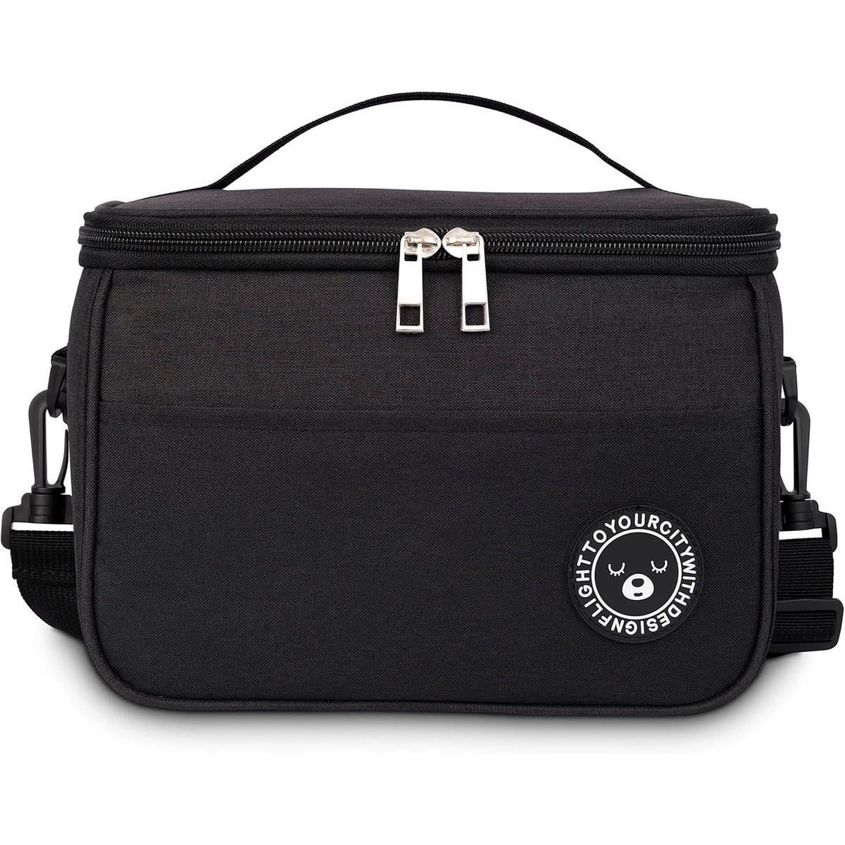 koeltas，Geïsoleerde lunchtas, geïsoleerde lunchbox, draagbare geïsoleerde lunchtas voor op reis en picknicks, zwart, 24*14*17 cm