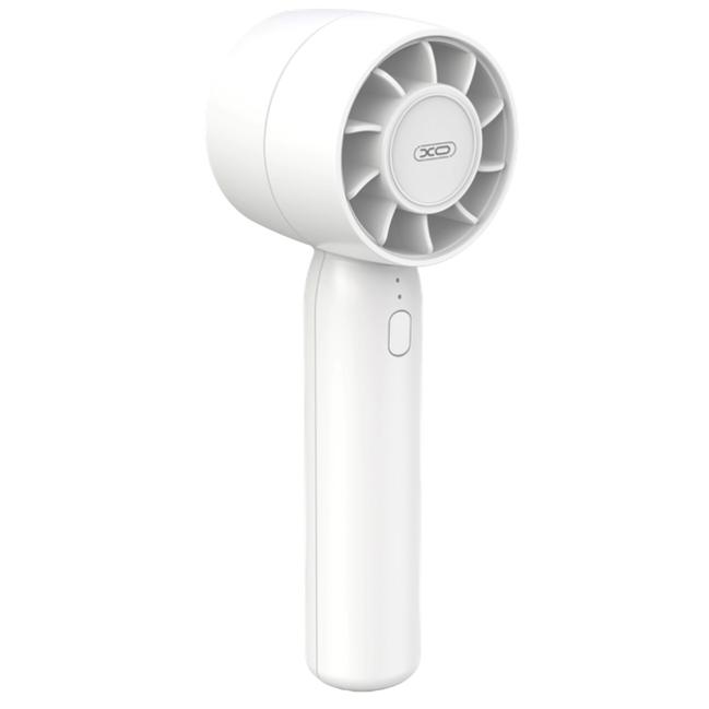 Mini ventilador portátil MF93 BLANCO XO - Ventilador USB recargable con 3 velocidades ajustables, batería integrada de larga duración y modo de oscilación suave para uso en interiores y exteriores