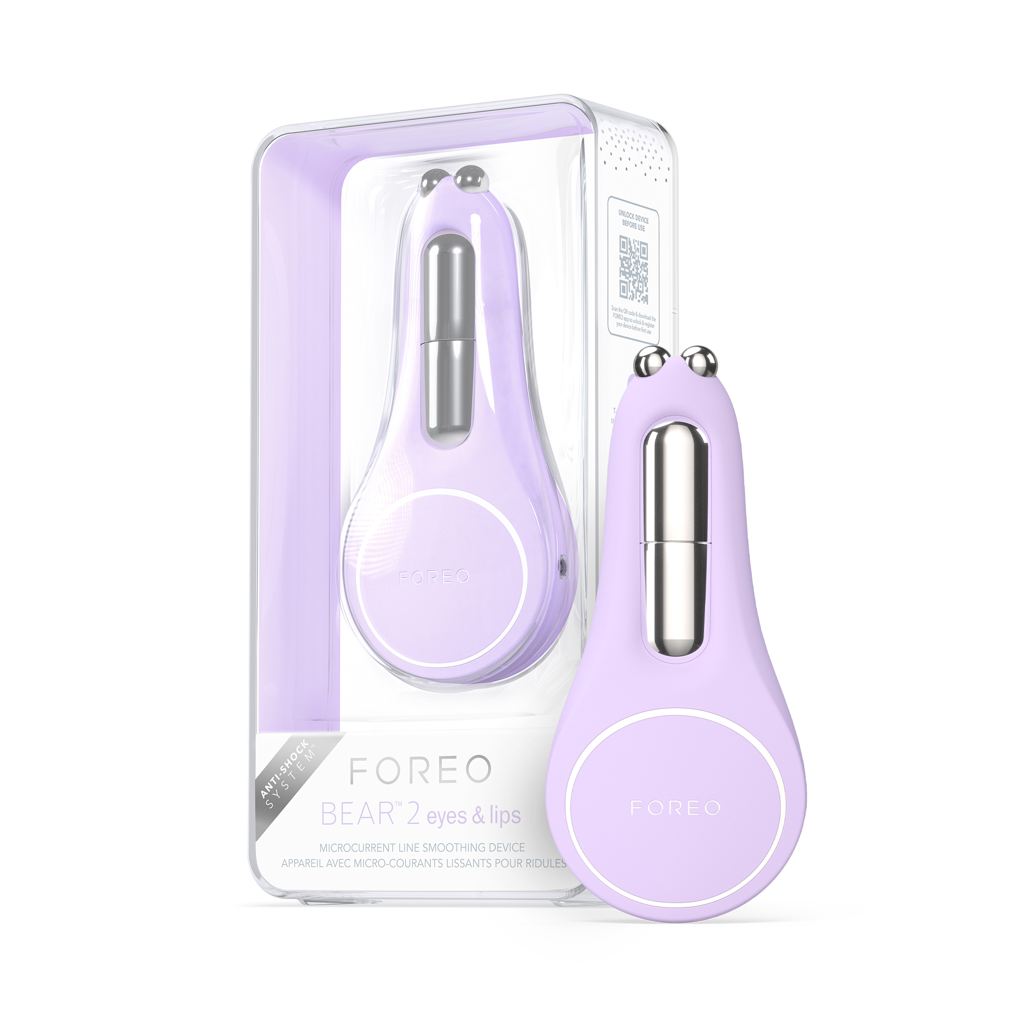 FOREO BEAR 2 eyes & lips - Dispositivo rejuvenecedor de microcorrientes - Lifting facial inmediato - Masajeador de ojos - Tratamiento antiojeras - Reafirma las cejas y aporta más volumen a los labios