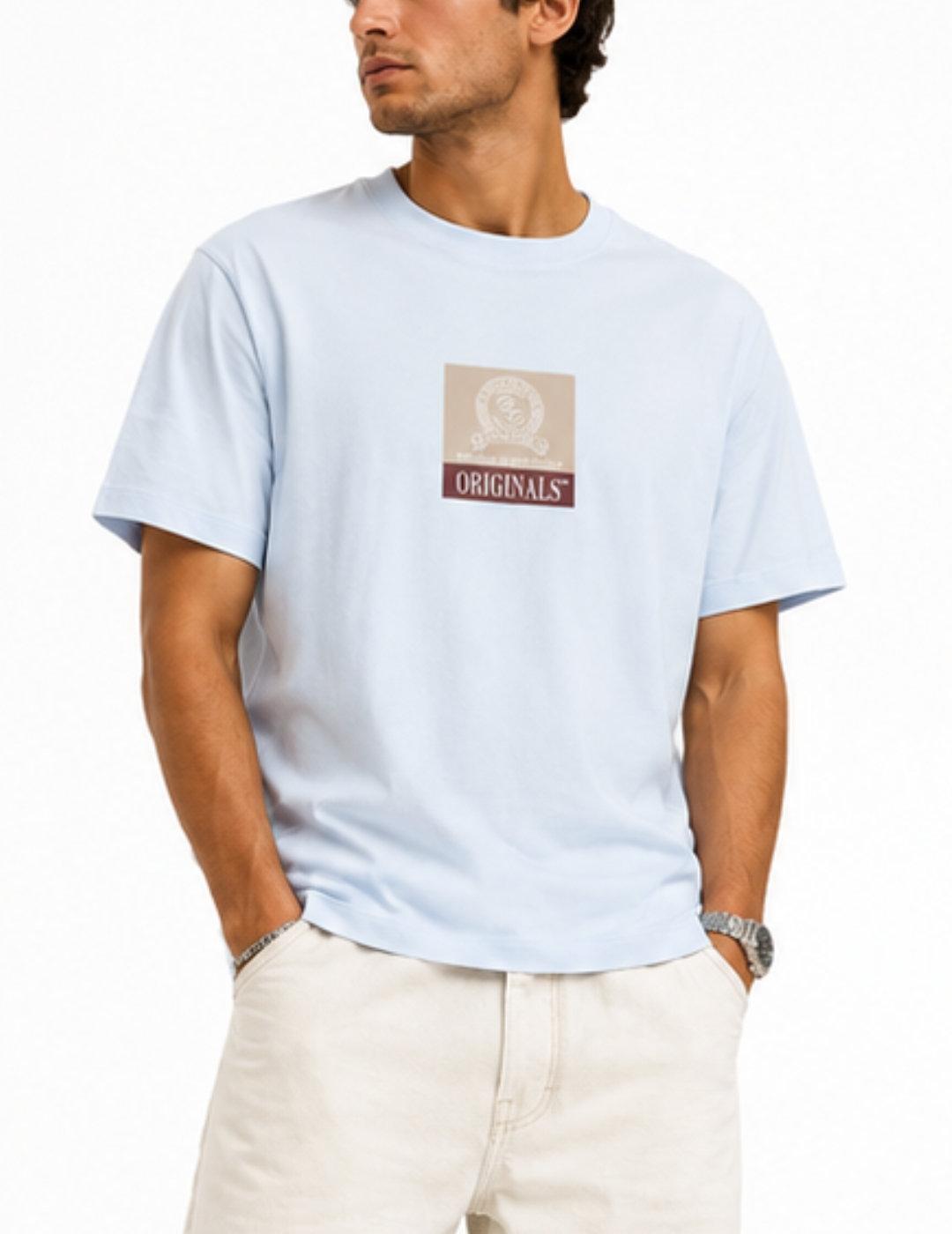 Camiseta Jack&Jones Frederiksberg azul manga corta de hombre
