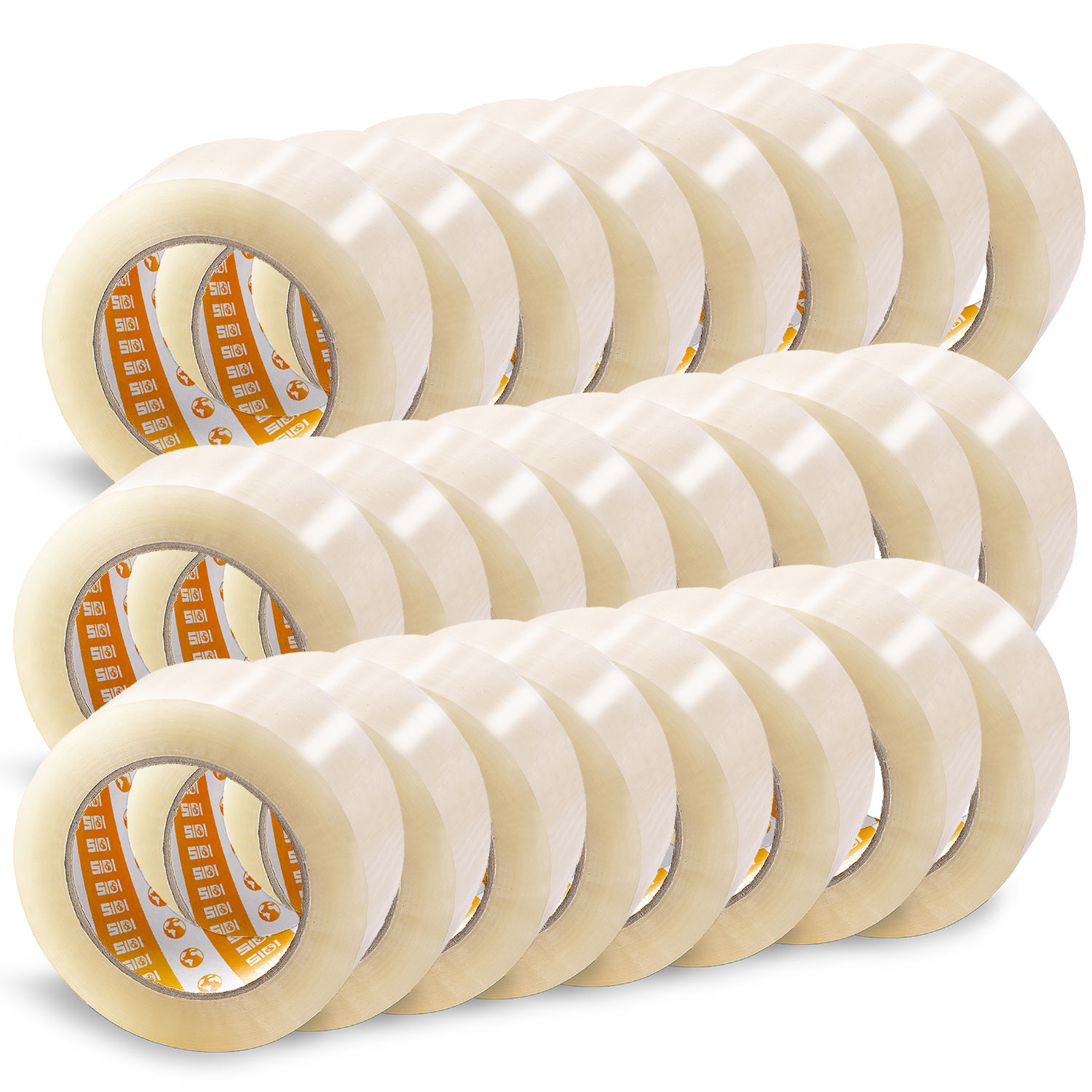 Cinta Embalar, Cinta Adhesiva Transparente, Precinto Embalar, Cinta de Embalar Cajas Mudanza y de Envío, Cinta Embalaje Transparente Ancha 48 mm x 66 m - SIDI (24 uds)