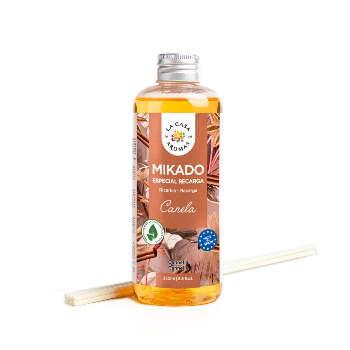 La Casa de los Aromas ambientadores Mikado Reposición,Canela Naranja,Mikado reposición - Mikado recarga - 250mlx3 unidades ,Mikado reposicion