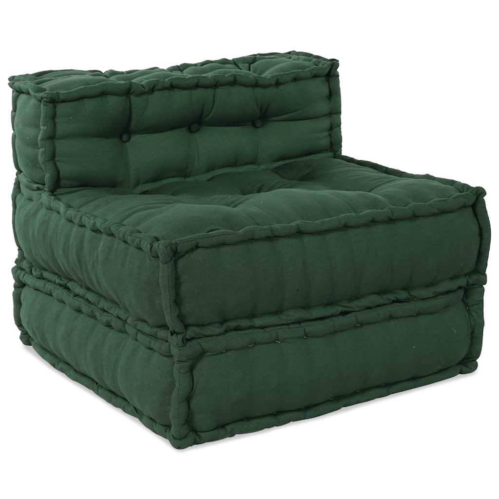 vidaXL Puf modular de tela 70x70x54 en color Amarillo/Crema/Verde y más