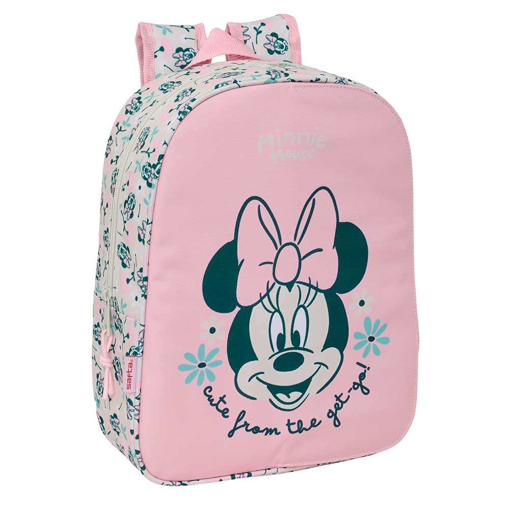SAFTA | Mochilas Grandes con Ruedas Minnie Mouse Compact Evolution Extraíbles, Ergonómica y Acolchada, Bolsillo Frontal Grande, Portabotellas Laterales, Cremallera Doble Tirador, Asa Superior, 1?