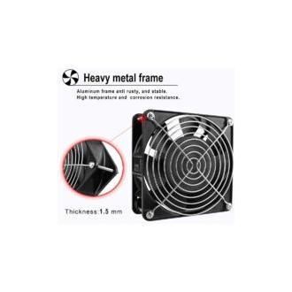 CA Ventilador axial para caja de chimenea Insertable Alta temperatura Aspas metálicas Silencioso Universal 120 x 120 x 38 mm, de DEBUNS