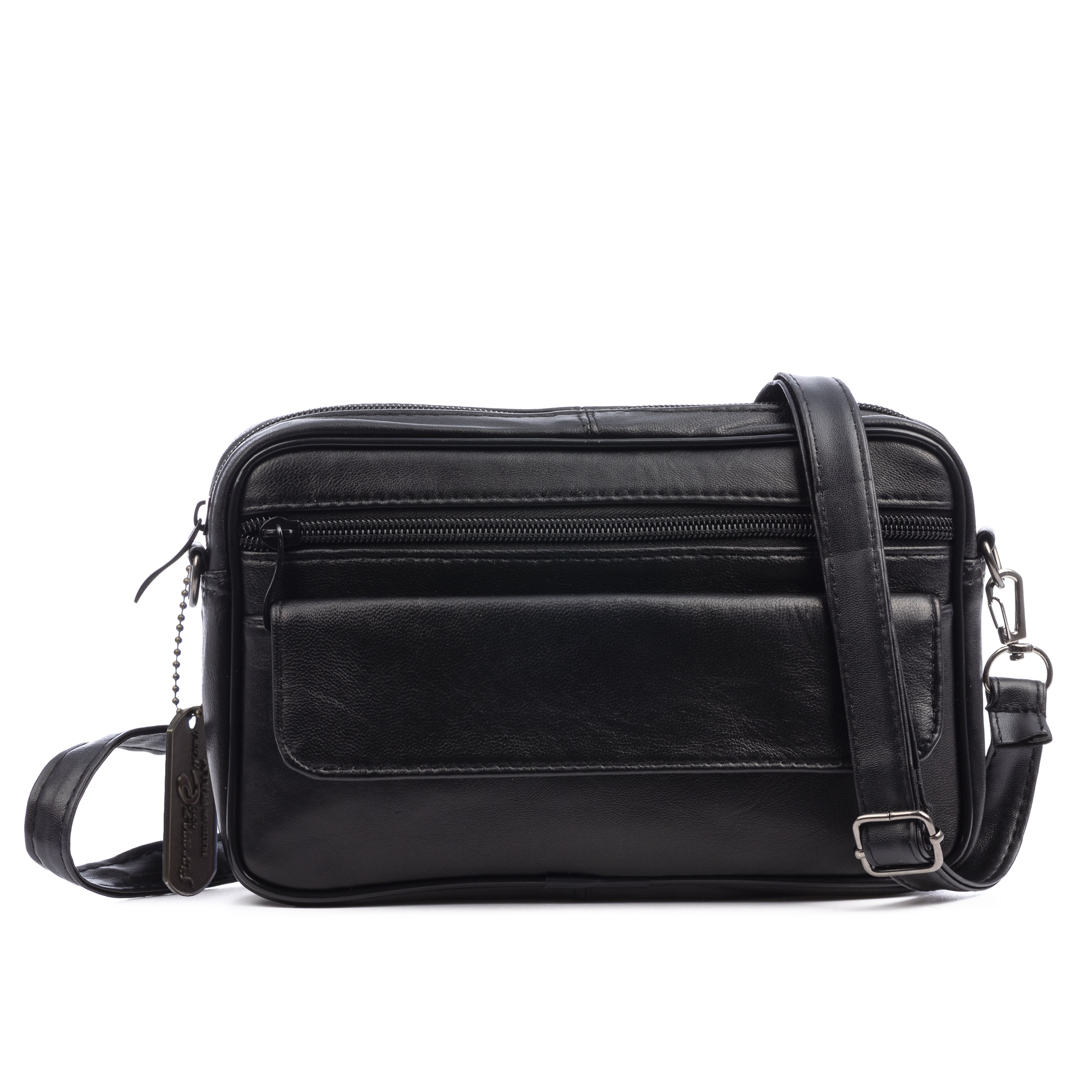FIRENZE ARTEGIANI Atri bolso bandolera con 4 compartimentos de piel Dollaro. 23x5x15cm
