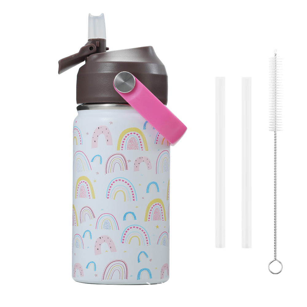 Botella de Agua de Maple inoxidable de 350ml para niños (20 Diseños) mantiene El Frío y el color-Reutilizable térmico | Libre de BPA | Mantiene 24H frío/Caliente 12H | Thermo & Hermético-Prueba de Fugas de Doble comparación (TK350 1099 F6 D7)