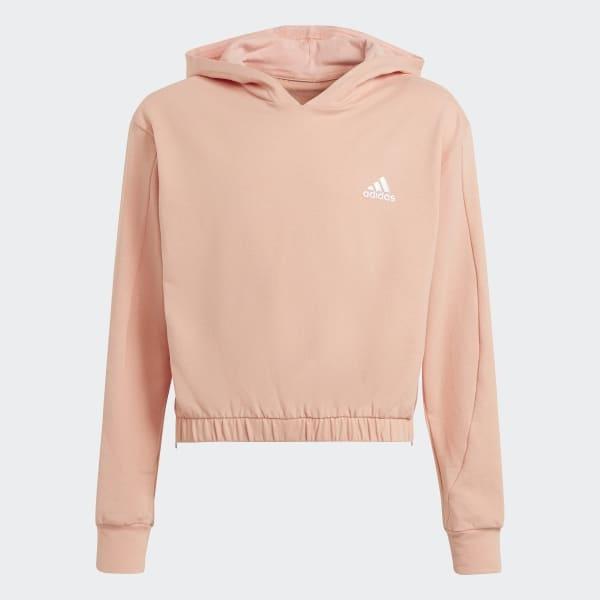 Adidas Sudadera Crop Niña Cover Salmon Con Capucha Deporte