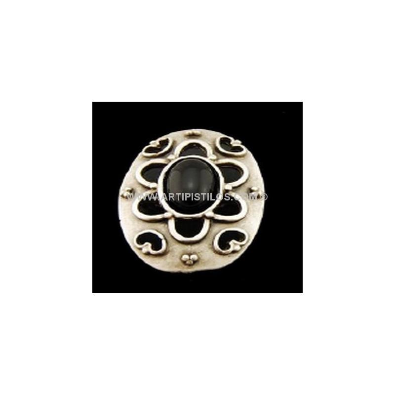 BROCHE OVAL PIEDRA CENTRAL