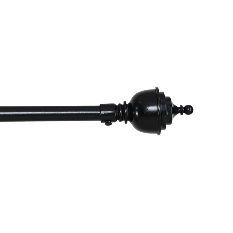 Barra Cortina Extensible 19mm - Barra Cortinas fina para Salón Dormitorio - Palos Cortinas Delgado Torre - Barra Metal para Cortinas con Remate Moderno