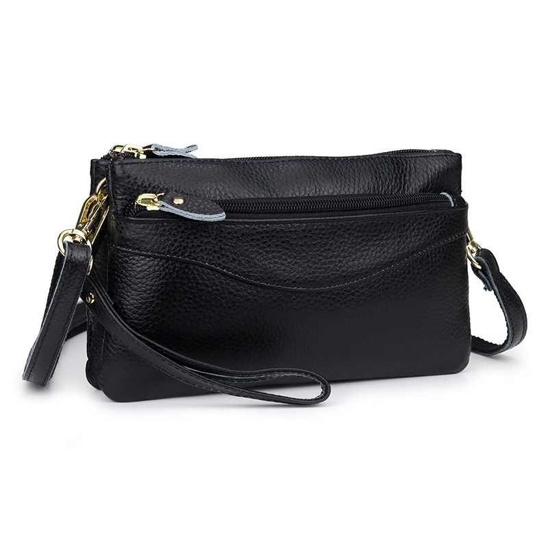 Bolso bandolera pequeño de cuero real para mujer, bolso cruzado de moda con múltiples compartimentos