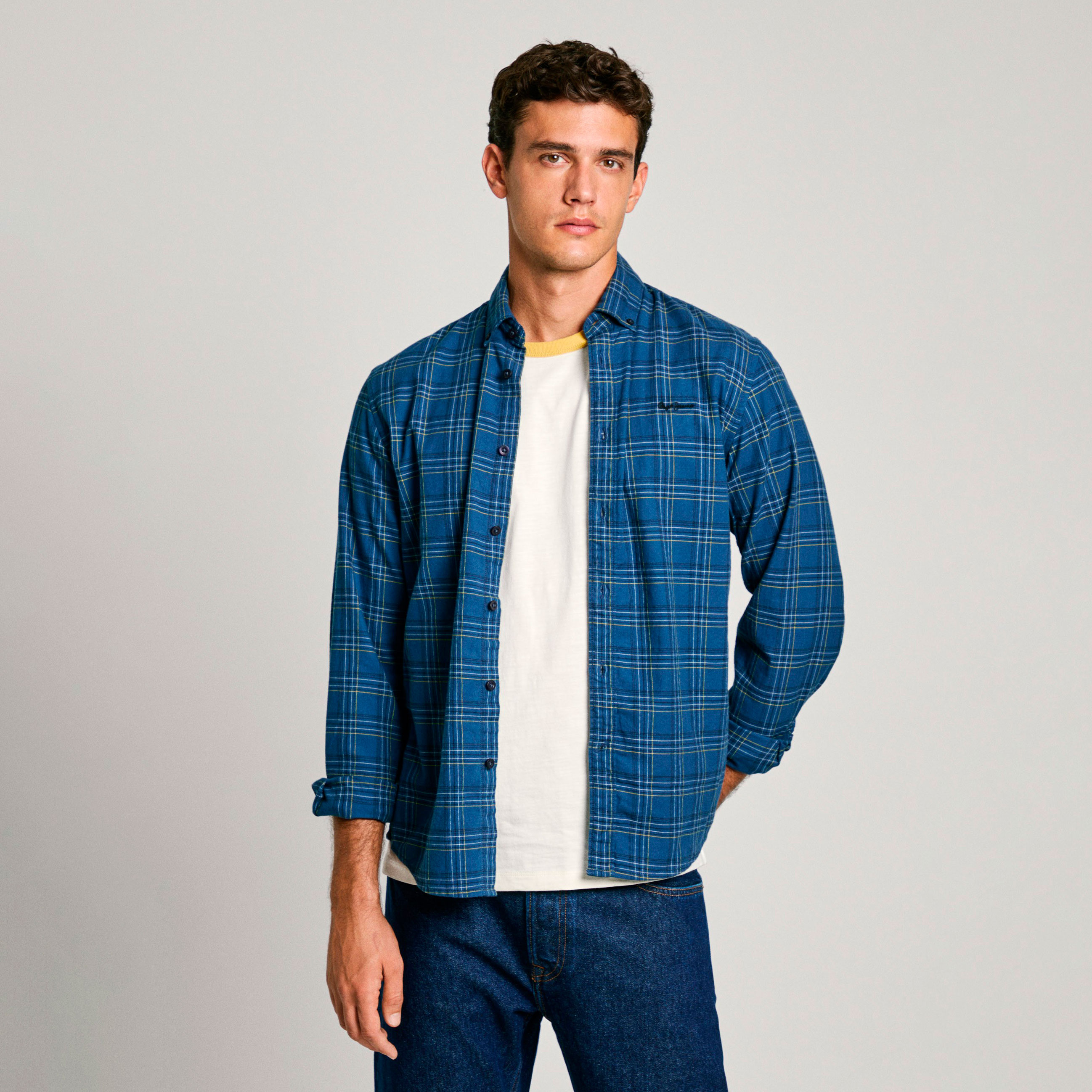 Pepe Jeans Camisa Alan Azul PM308806-579 , para Hombre