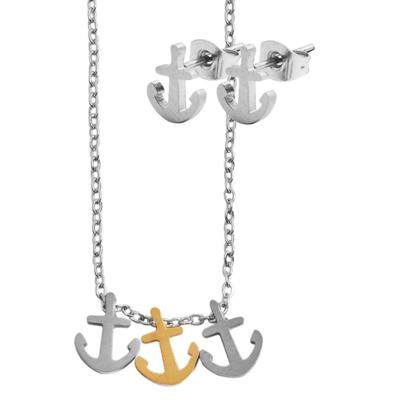 Akzent® Conjunto Collar + Pendientes Âncora