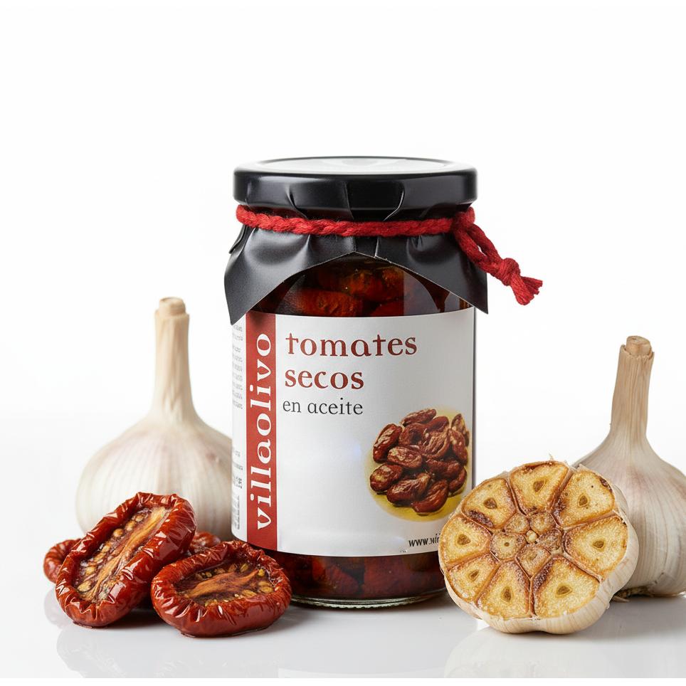 Tomates Secos en Aceite Villaolivo 330g – Gourmet | Textura Carnosa y Sabor Mediterráneo | Listos para Tapas y Ensaladas