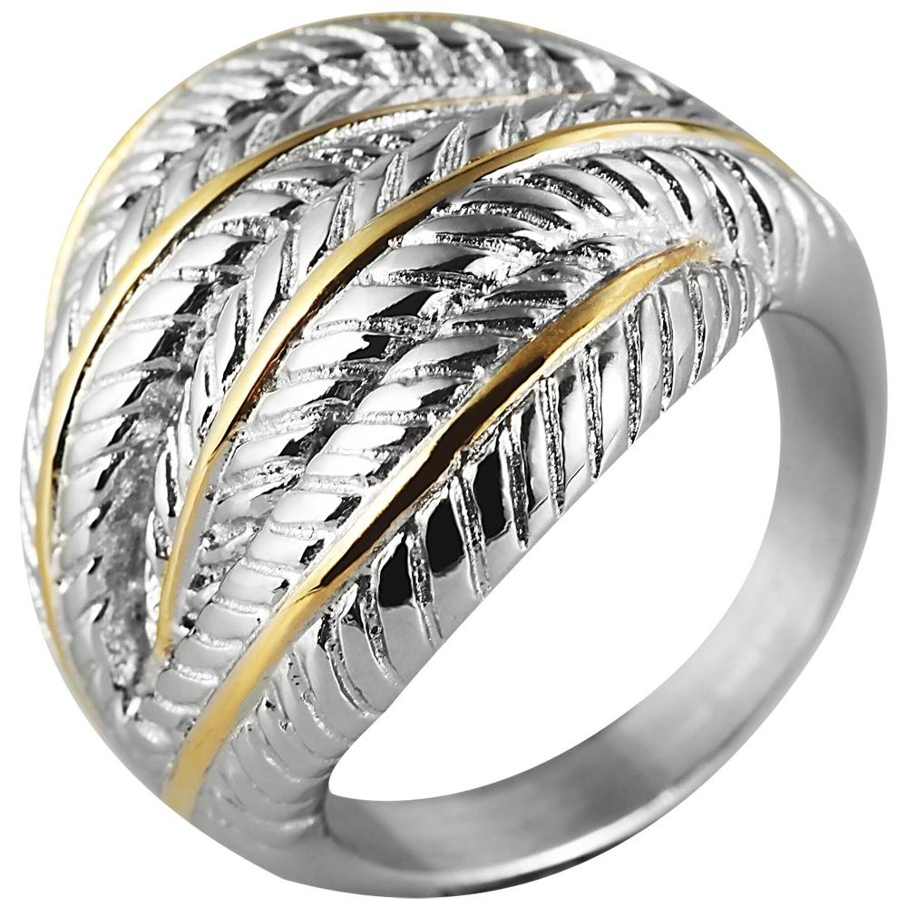 Akzent® Anillo Feminino Bicolor em Aço Inoxidável - Tam.56 - 0270