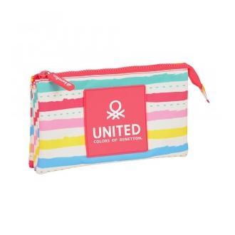 Safta Portatodo Triple Benetton Rayitas 22x3x12cm - Producto Oficial - Producto Escolar - Organización y Espacio