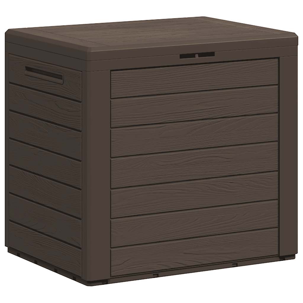 vidaXL Caja de almacenaje de jardín polipropileno 58,5x46x55 cm en color Antracita/Marrón