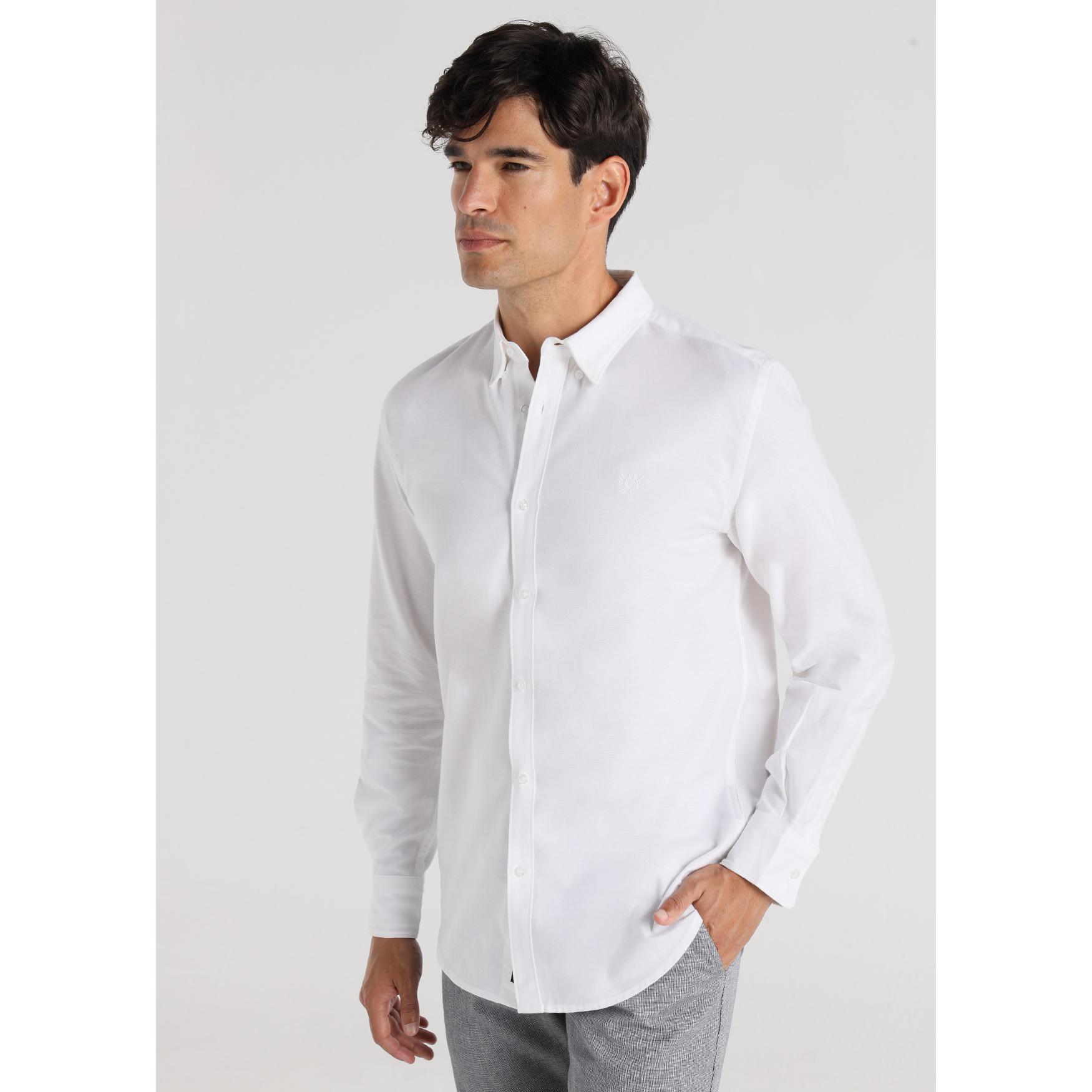 Camisa - Manga larga con logo bordado en el pecho