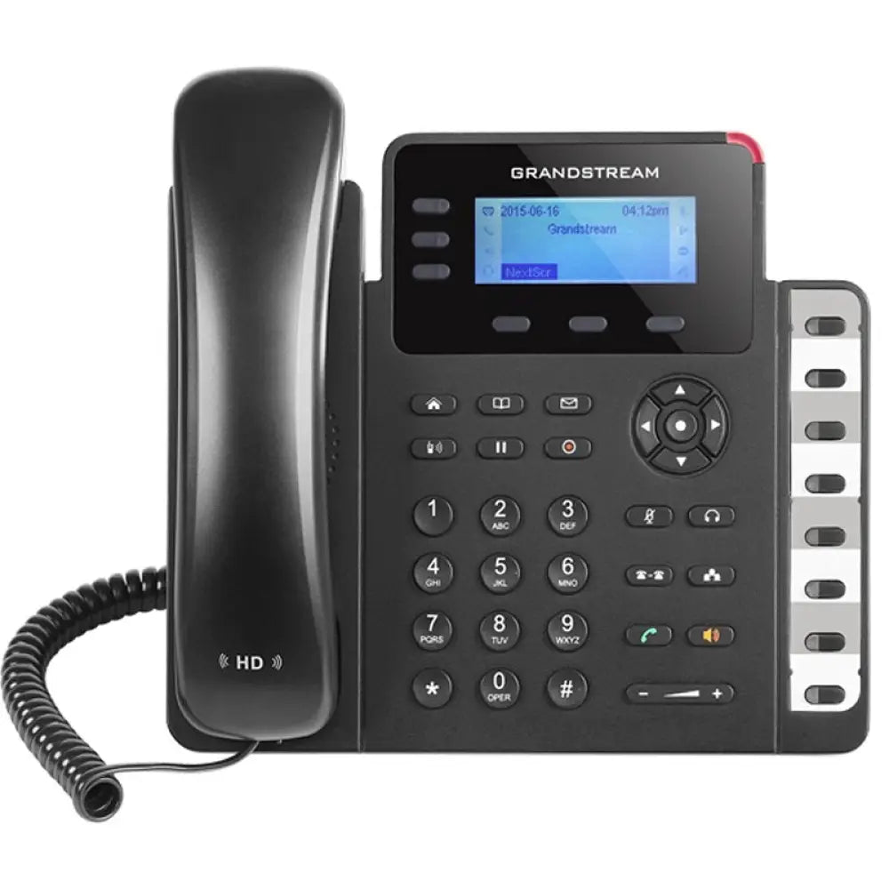 Grandstream - Teléfono VoIP GXP1630 con 3 líneas SIP, pantalla LCD 132x64, PoE integrado y audio HD para PYMEs