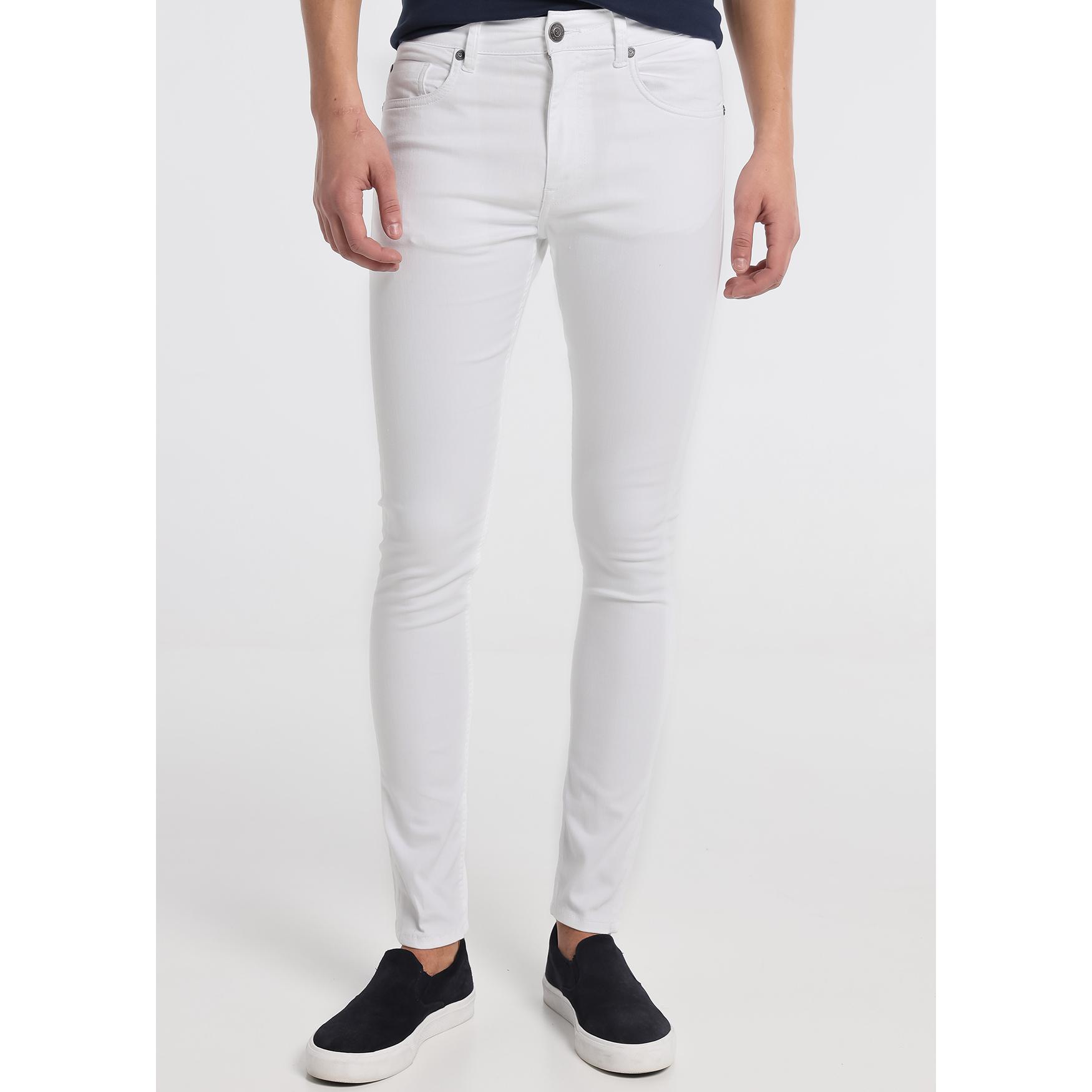 SIX VALVES - Pantalon Denim White Pitillo  - Pitillo de Tiro -  Medio   - Tallaje en Pulgadas- Tallaje en Pulgadas