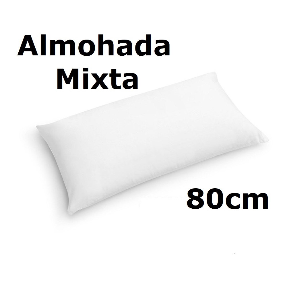 Almohada de mixta fibra, medidas 70cm/80cm/90cm/105cm/135cm/150cm,color blanco,Dosantex,fespu