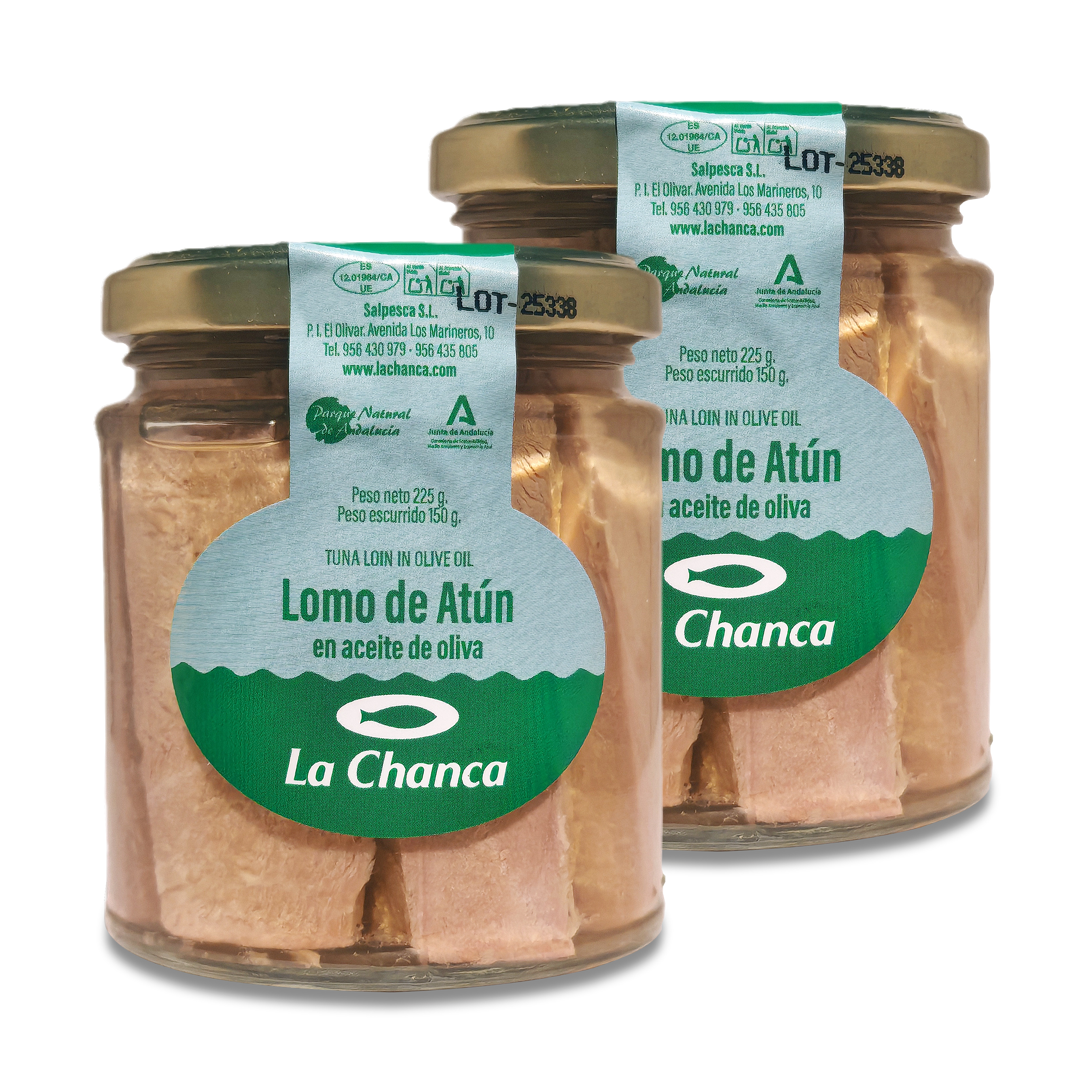 Lomo de atún en aceite de oliva de La Chanca (Pack de 2 unidades de 225gr)