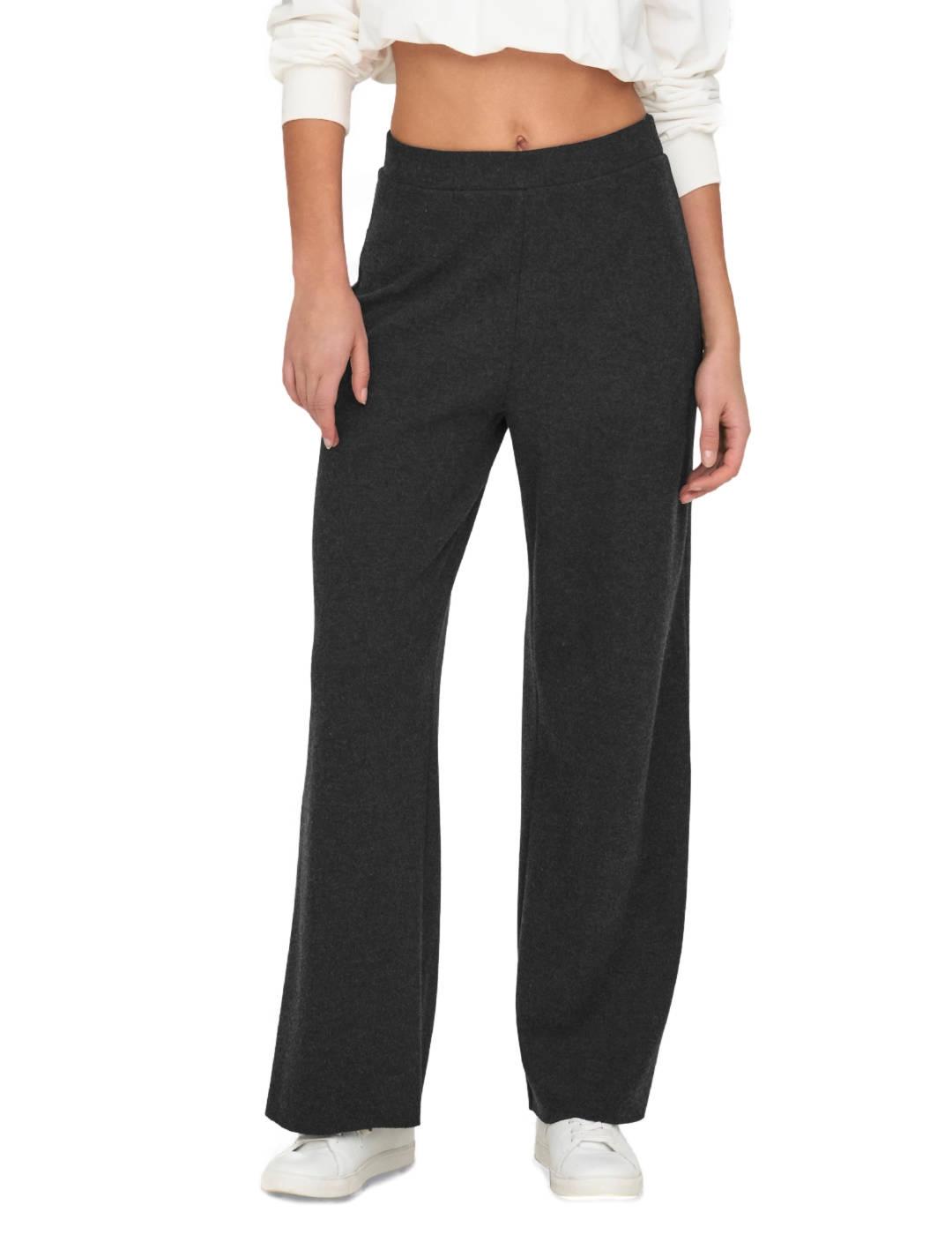 Pantalón Only Matty gris oscuro punto para mujer