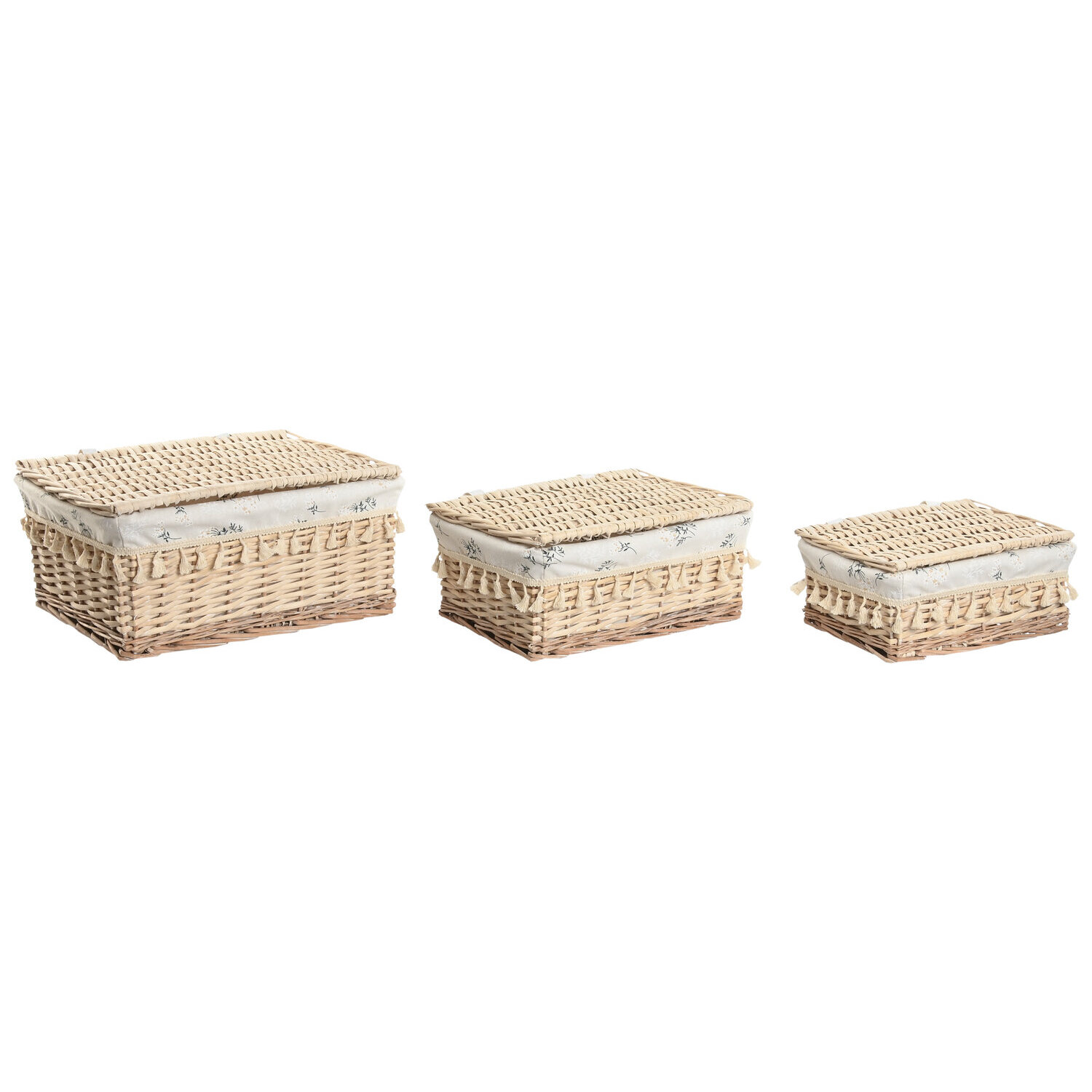Cesta ropa set 3 mimbre algodon 42x33x20 natural , La mejor decoración para tu hogar.