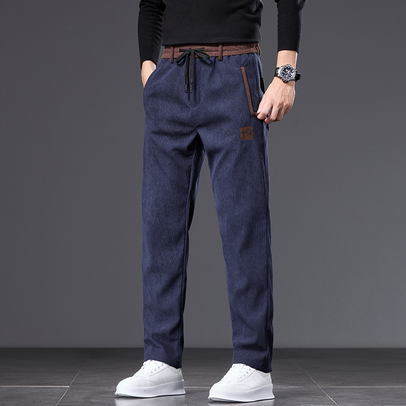 TK Pantalones De Corduroy Para Hombre Otoño Invierno Talla Grande Hasta 5XL Cintura Elástica Con Cordón Pantalones De Trabajo Gruesos Para Exteriores Estilo Casual