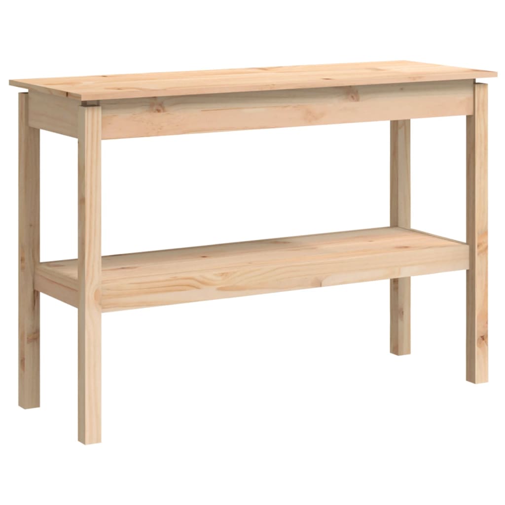 Vidaxl Mesa Consola de Madera Maciza de Pino 110x40x75 Cm Natural, Blanco, Gris
