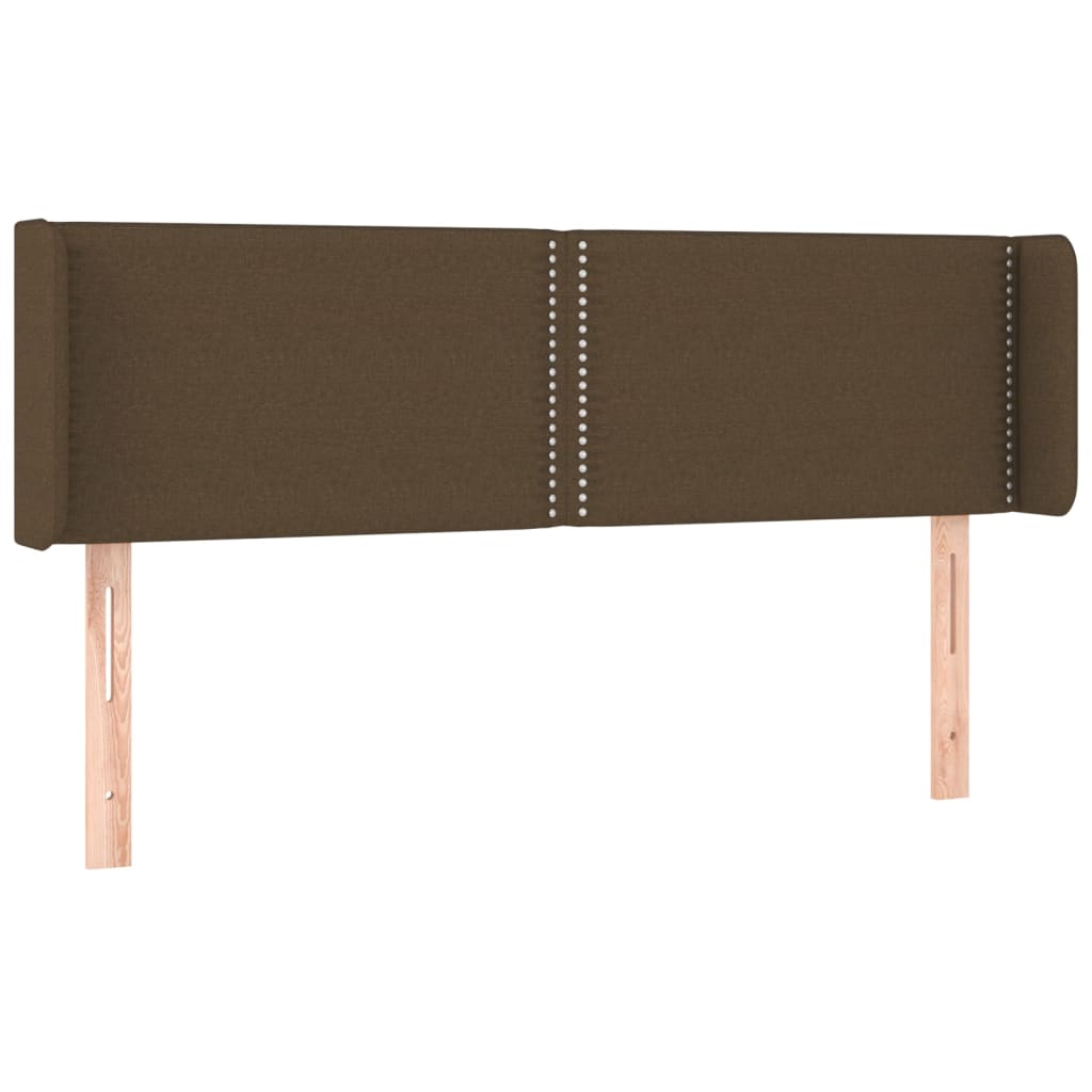 vidaXL Cabecero con LED de tela marrón oscuro 147x16x78/88 cm