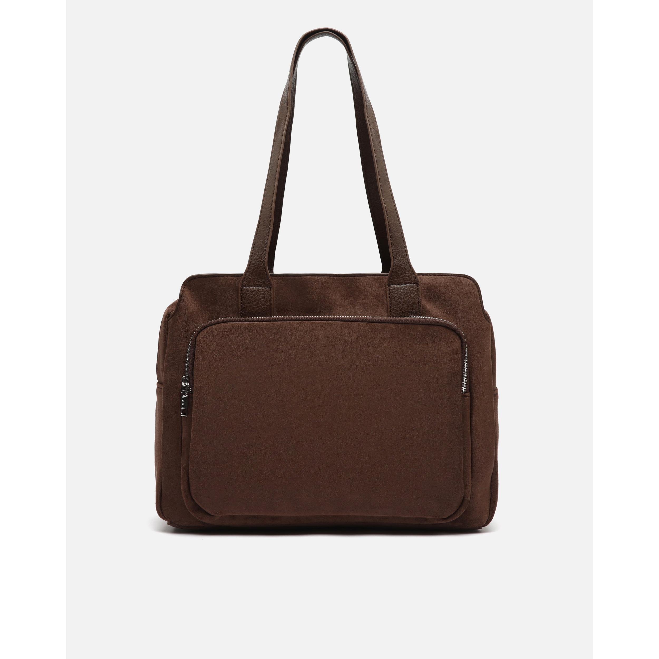 Portaordenador Yaser Marrón - Diseño Elegante y Espacioso, Ideal para Viajes - Material Resistente 100% Poliéster - Dimensiones 26x13x37 cm, Perfecto para Portátiles y Documentos
