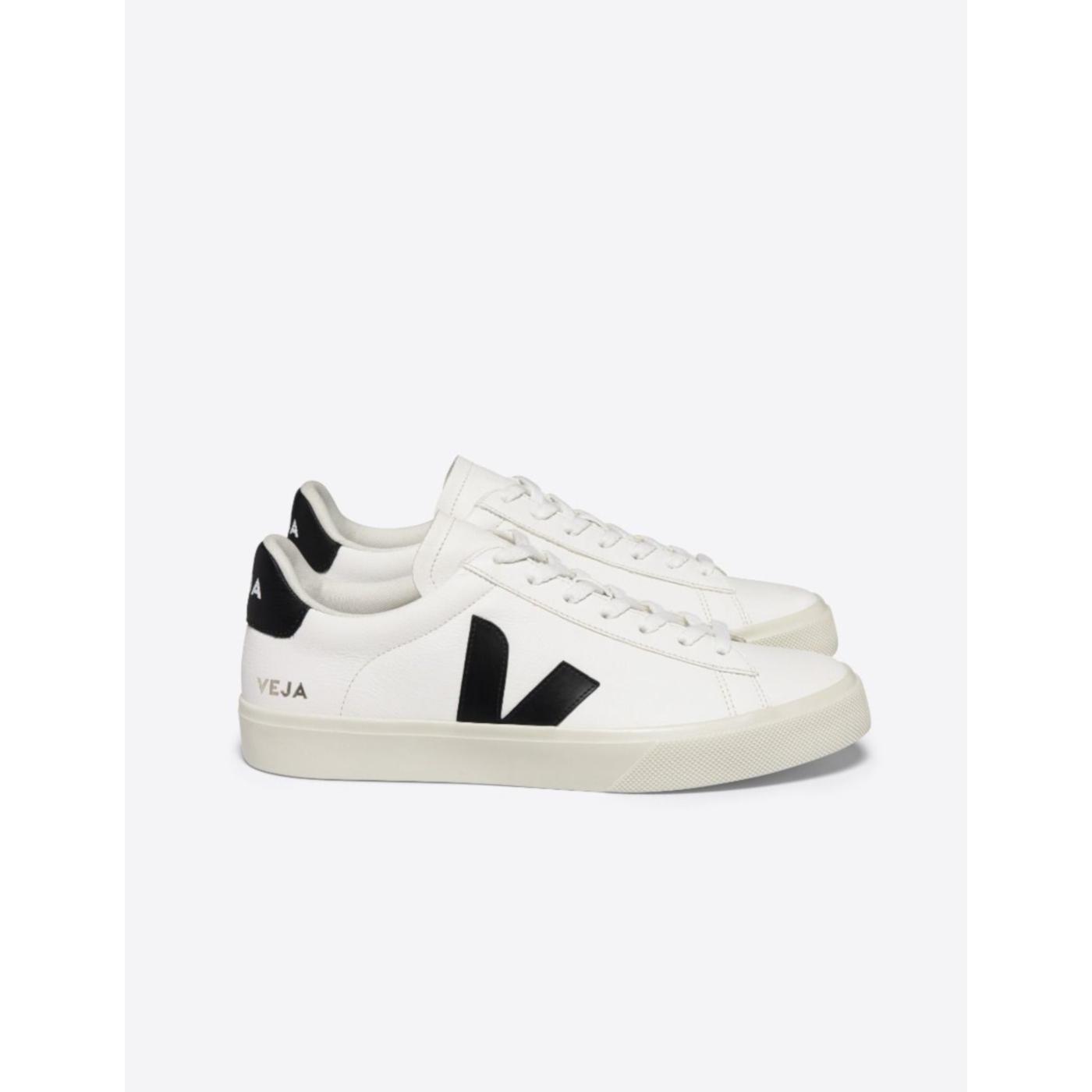 Zapatillas Veja Campo Blanco Negro - Diseño Elegante - Fácil de Combinar - Cierre de Cordones