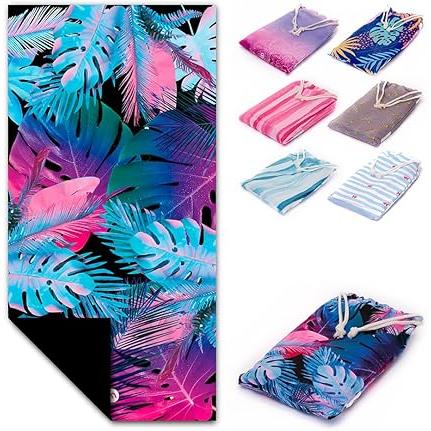DECASATEXTIL- Toalla de Playa Grande Microfibra, Secado Rápido, Tamaño 90x180cm-Incluye Bolsa a Juego- Sin Arena, Súper Ligera para Piscina,Playa, Gimnasio, Gimnasio y Viajes-Calidad Premium