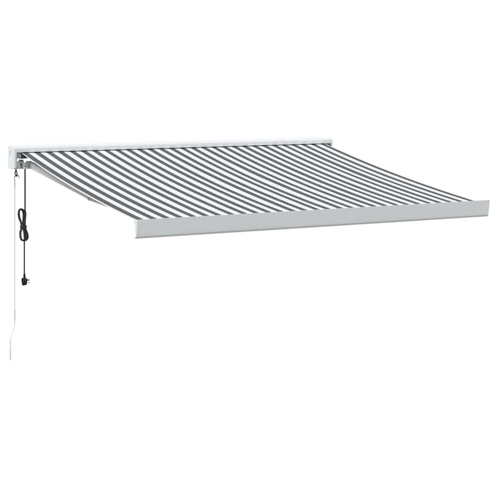 vidaXL Toldo retráctil aluminio y tela gris antracita y blanco 3x2,5 m