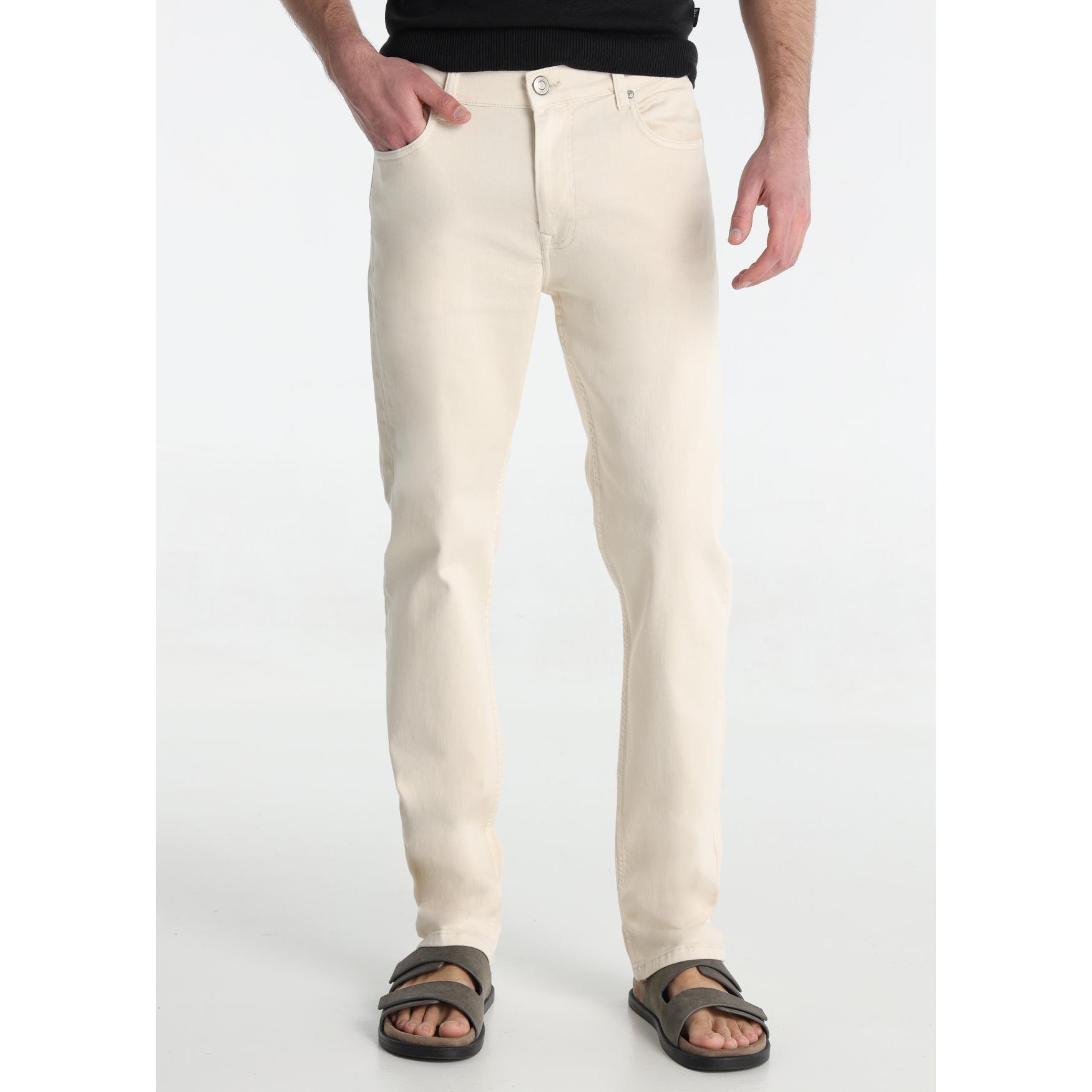 SIX VALVES - Jeans Regular Twill Beige - Tallaje en Pulgadas- Tallaje en Pulgadas