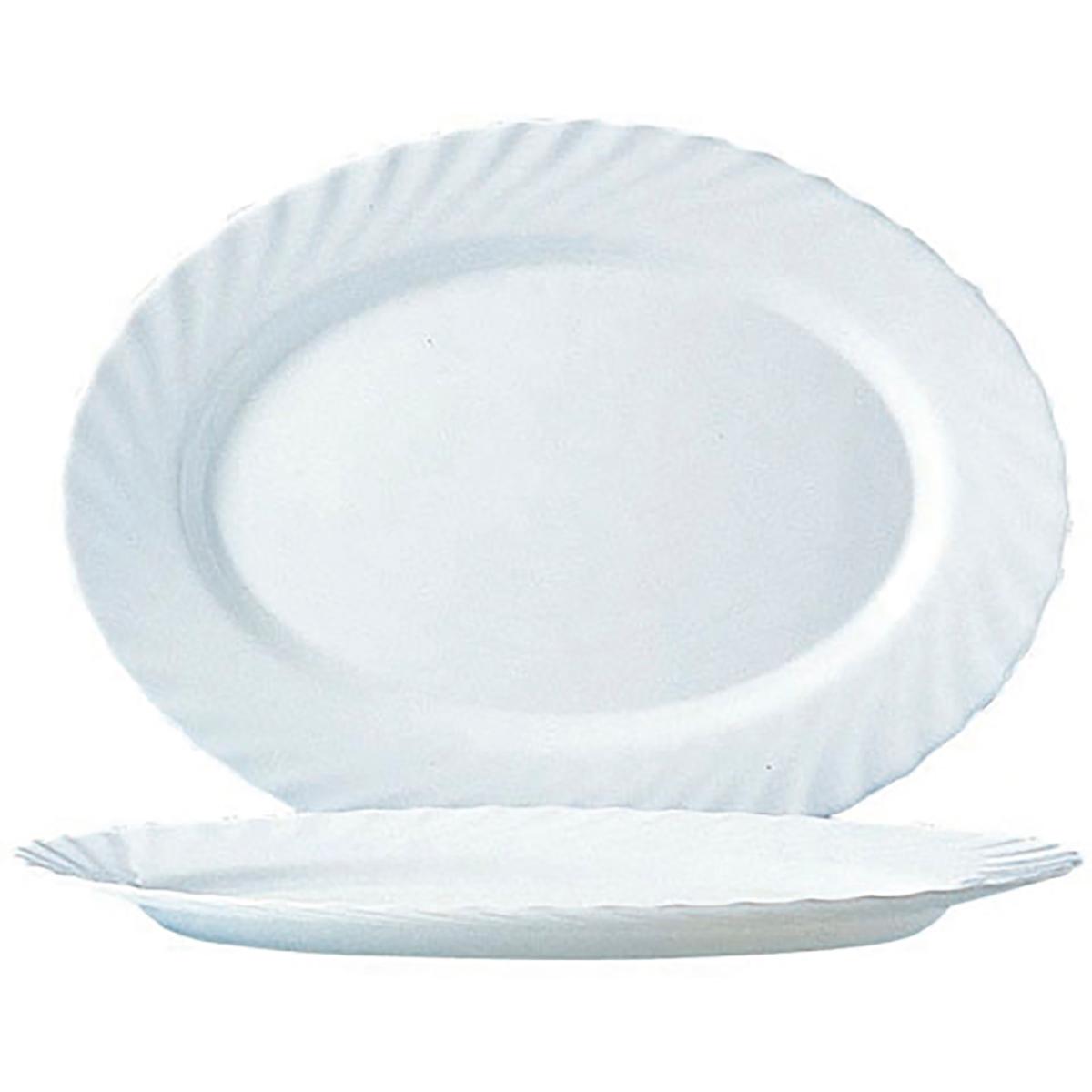 ARCOROC TRIANON Fuente Oval Opal 35CM Blanco Brillo Fabricado en Francia Reciclable