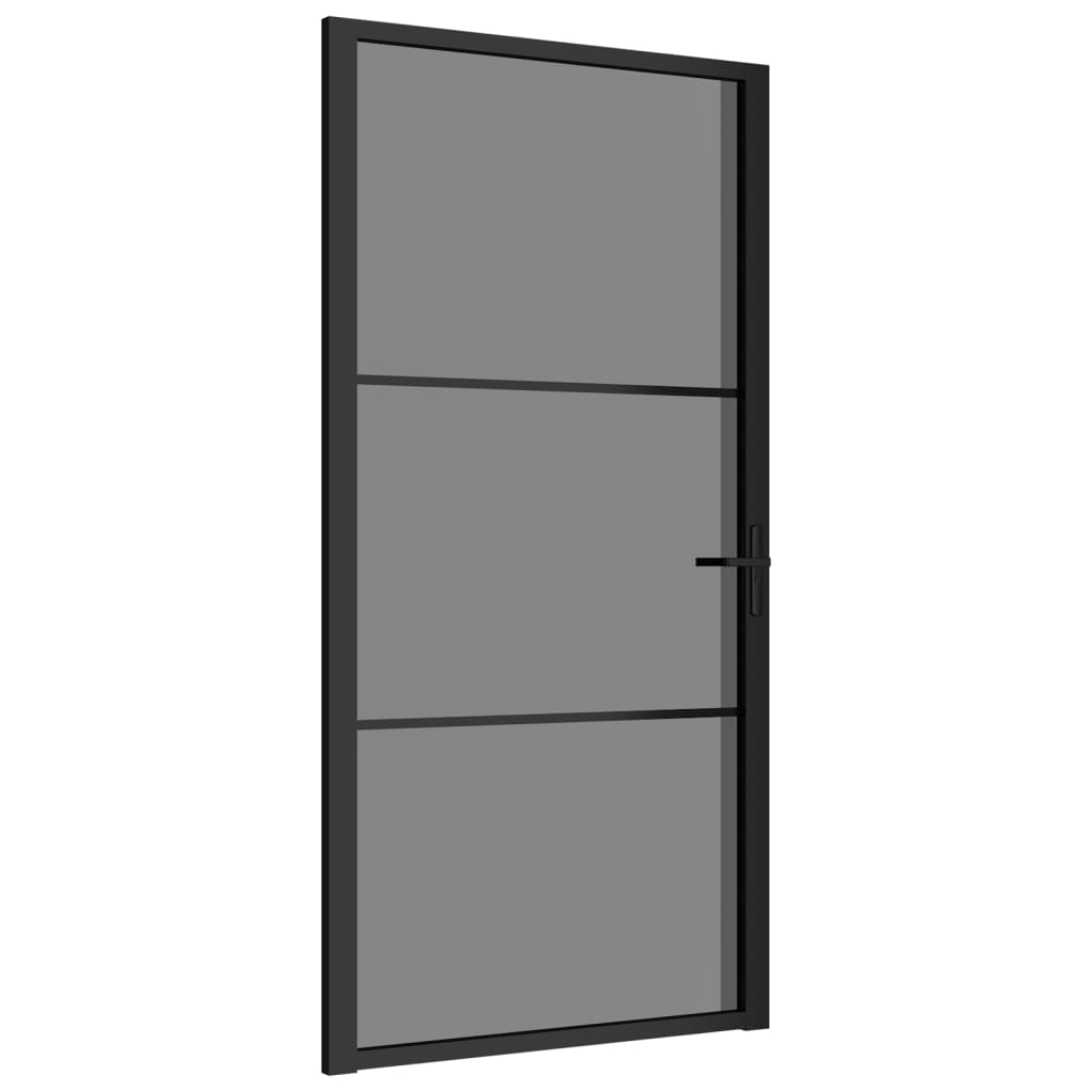 Puerta Interior de Vidrio y Aluminio Mate Corrediza Habitación Color Blanco y escarcha,  Negro y escarcha,  Blanco y transparente y mas