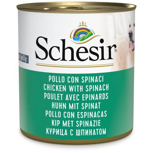 Schesir Comida Húmeda de Pollo con Espinacas para Perros - 285 GR