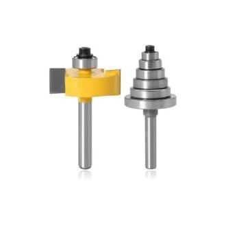 CA Broca ranuradora Sollbry, vástago de 8 mm, para ranurar y rebajar madera, con 6 rodamientos ajustables, herramienta para carpintería de múltiples profundidades (9,52 mm-28,6 mm)