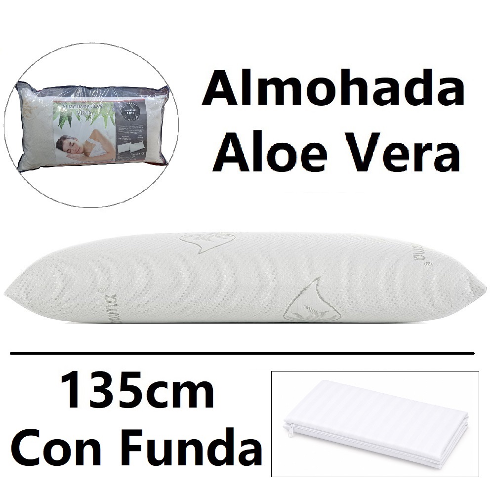 Almohada de 90cm mixta fibra, medidas (90 x 40 cm),color blanco,Dosantex,fespu
