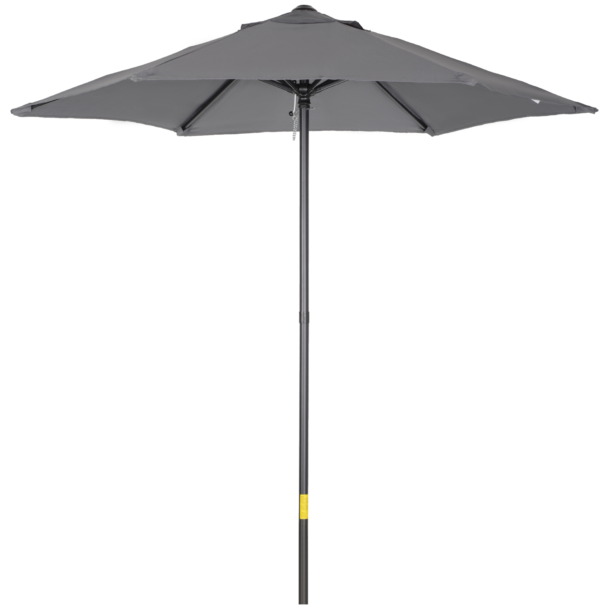 Outsunny Sombrilla de Terraza Exterior Ø2x2 m Parasol de Terraza Exterior con Techo de Ventilación y Poste Desmontable de Aluminio Sombrilla para Jardín Patio Gris Oscuro