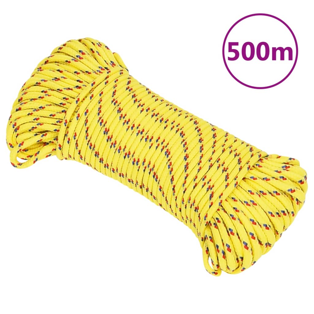vidaXL Cuerda de barco polipropileno 4 mm 500 m cuerda Color Amarillo,  Negro y rojo,  Rojo y mas