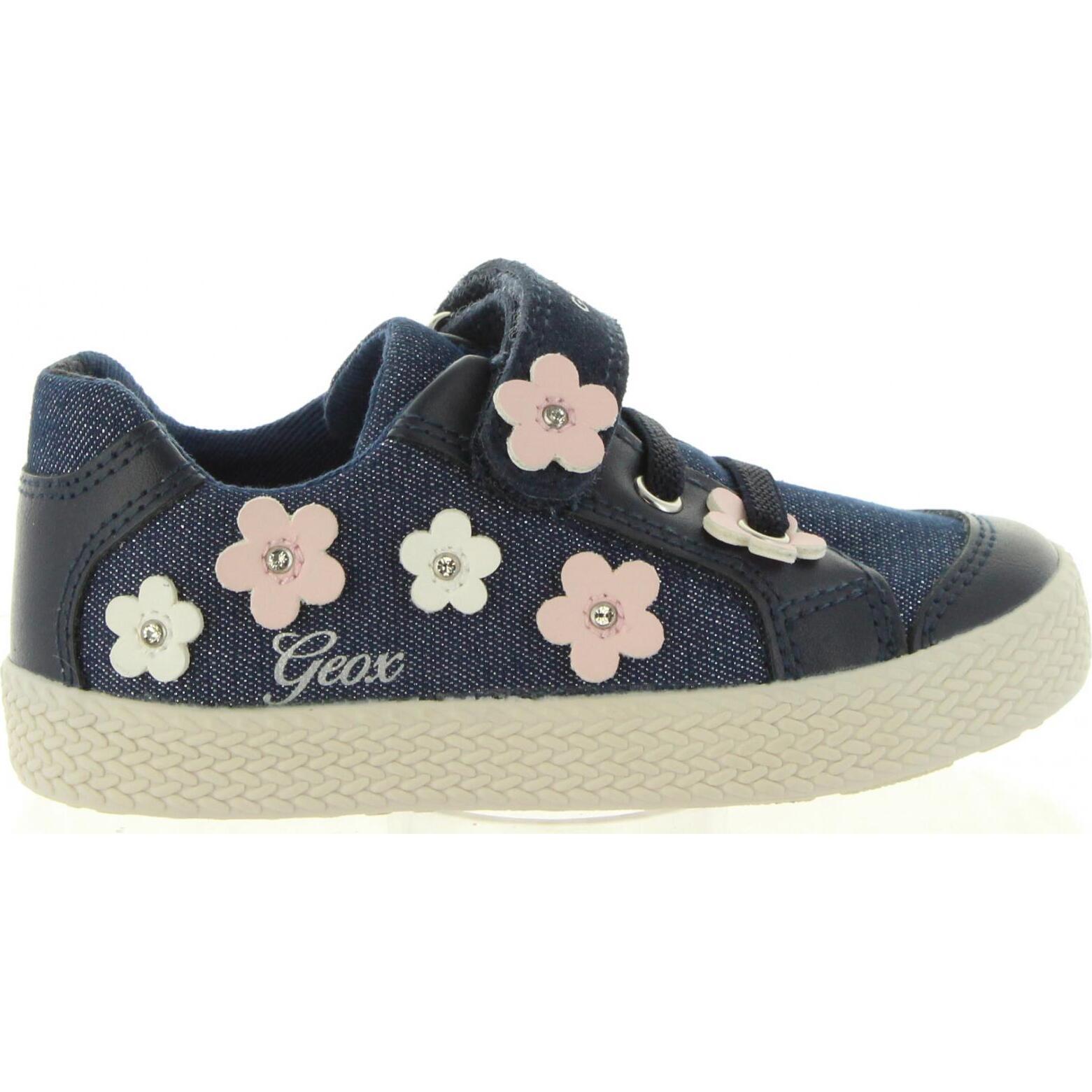 GEOX B92D5A 0LGBC B KILWI C4005 AVIO girls' sneakers with cushioned insole, non-slip sole for safety, flexible imitation leather, perfect casual kids sneakers for autumn/winter wear.