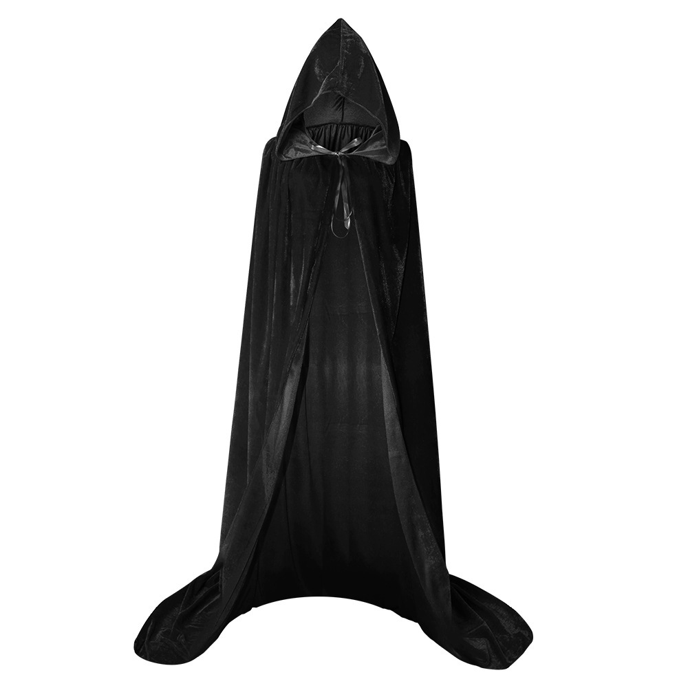 Este disfraz de Halloween con capa larga con capucha es adecuado tanto para hombres como para mujeres y es perfecto para ocasiones como Halloween, carnavales y fiestas de Navidad