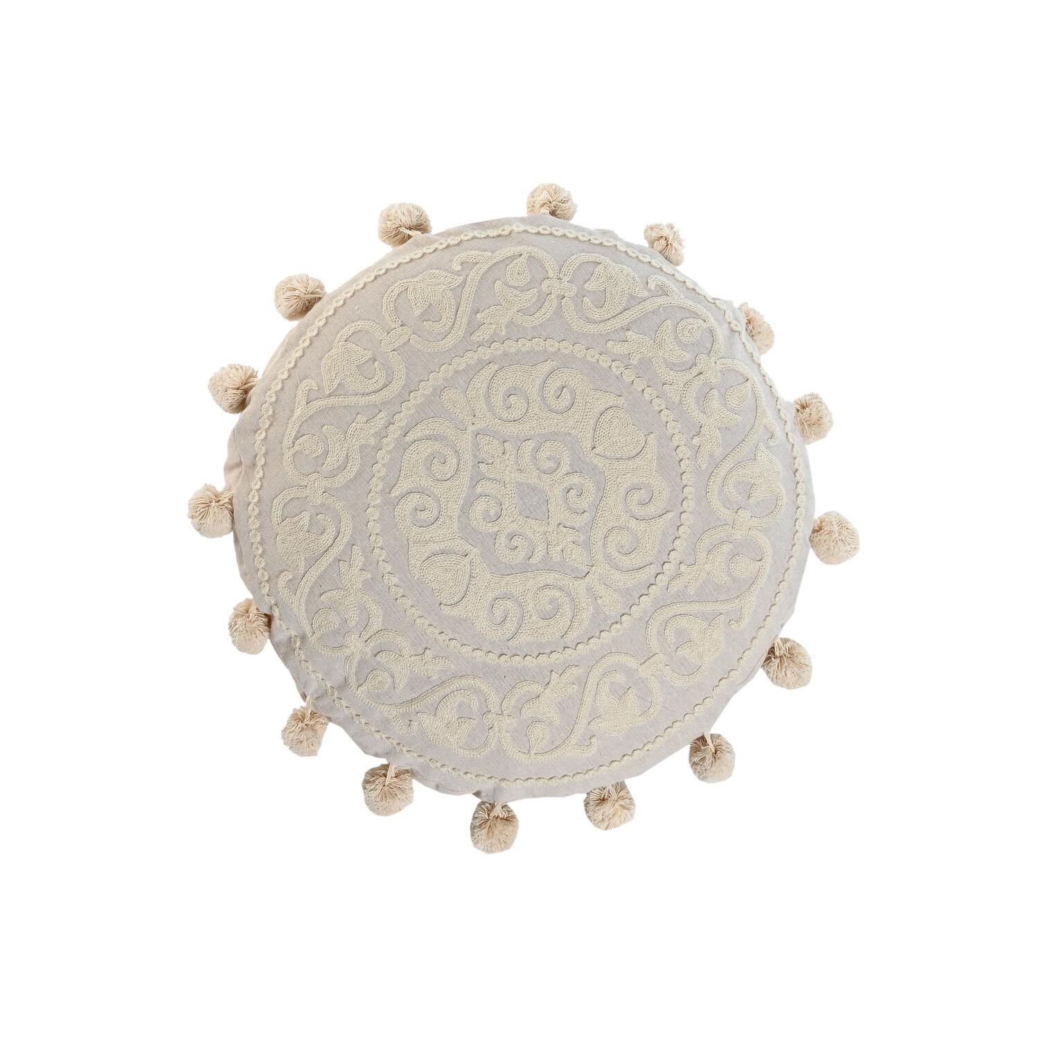COJIN ALGODON 45X45X10 546 GR. BORDADO CRUDO TX213546 - EL MEJOR COMPLEMENTO PARA TU HOGAR FIJALO