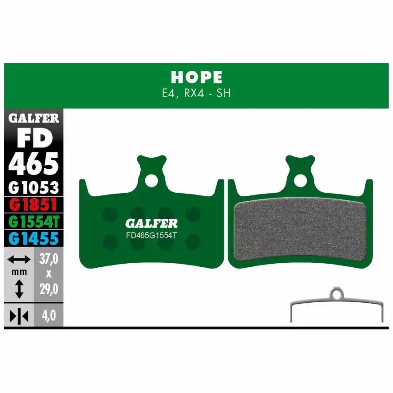 GALFER | Pastillas De Freno PRO Compatible Hope  FD465G1554T  - Pastillas de freno con compuesto PRO GALFER Para Hope E4 RX4 perfectas para descensos extremos donde los frenos se ven sometidos a altas