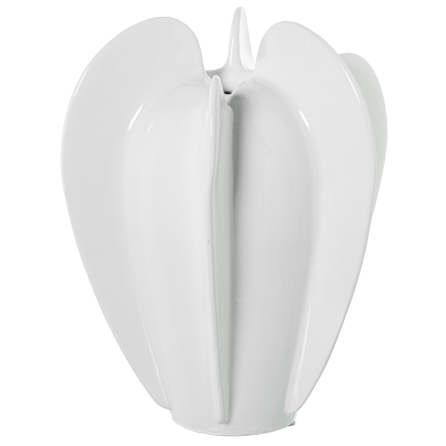 Jarron ceramica 40cm blanco brillo 27x40cm
